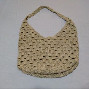 Handcrafted Beige Crochet Tote Bag